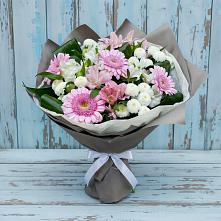 Букет цветов из:  Герберы, Альстромерии и Хризантемы в Старогладовской