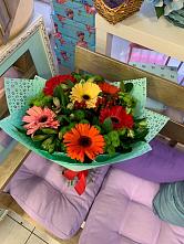 Букет цветов из:  Герберы, Хризантемы и Альстромерии #REPLACE_PRED# Старогладовской