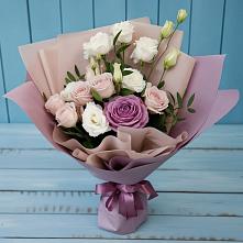 Букет цветов из:  Розы и Лизиантусы в Старогладовской