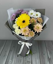Букет цветов из:  Розы, Герберы и Хризантемы в Старогладовской