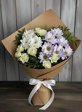 Букет цветов из:  Хризантемы и Розы в Старогладовской