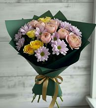 Букет цветов из:  Хризантемы и Розы #REPLACE_PRED# Старогладовской