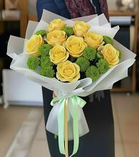 Букет цветов из:  Хризантемы и Розы #REPLACE_PRED# Старогладовской