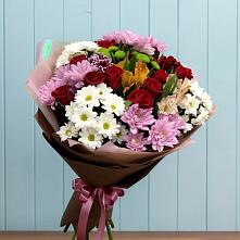 Букет цветов из:  Розы, Хризантемы и Альстромерии в Старогладовской
