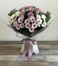 Букет цветов из:  Хризантемы и Розы в Старогладовской