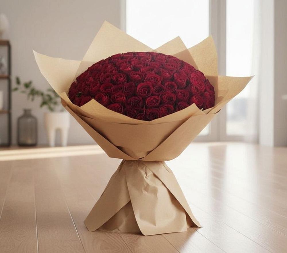 Букет 101 Красная роза в Старогладовской