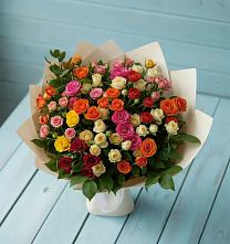 Букет Микс из разноцветных кустовых роз #REPLACE_PRED# Старогладовской